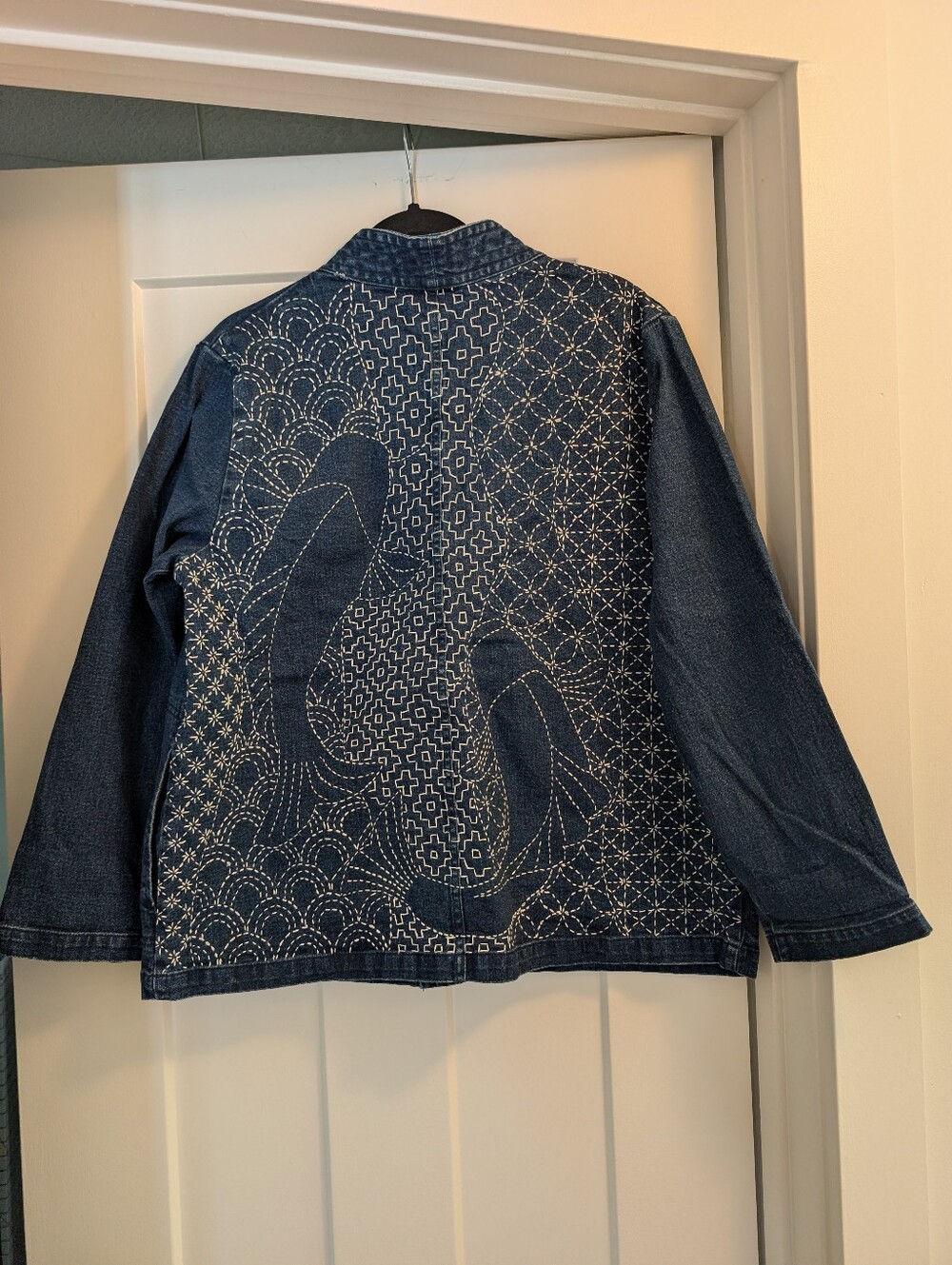 Hand Sashiko Denim Cardigan
